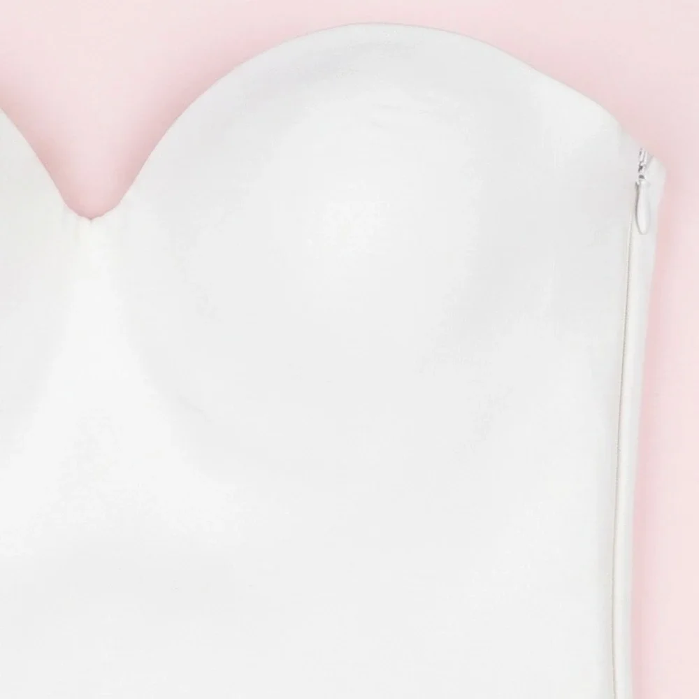 Felina Strapless Corset Top Women 34B White Bridal Wedding Minimalist Bustier